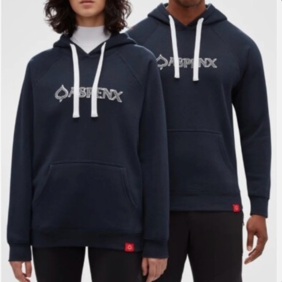 Blue Hooded Sweatshirt with White Drawstrings - Picture 1 of 10